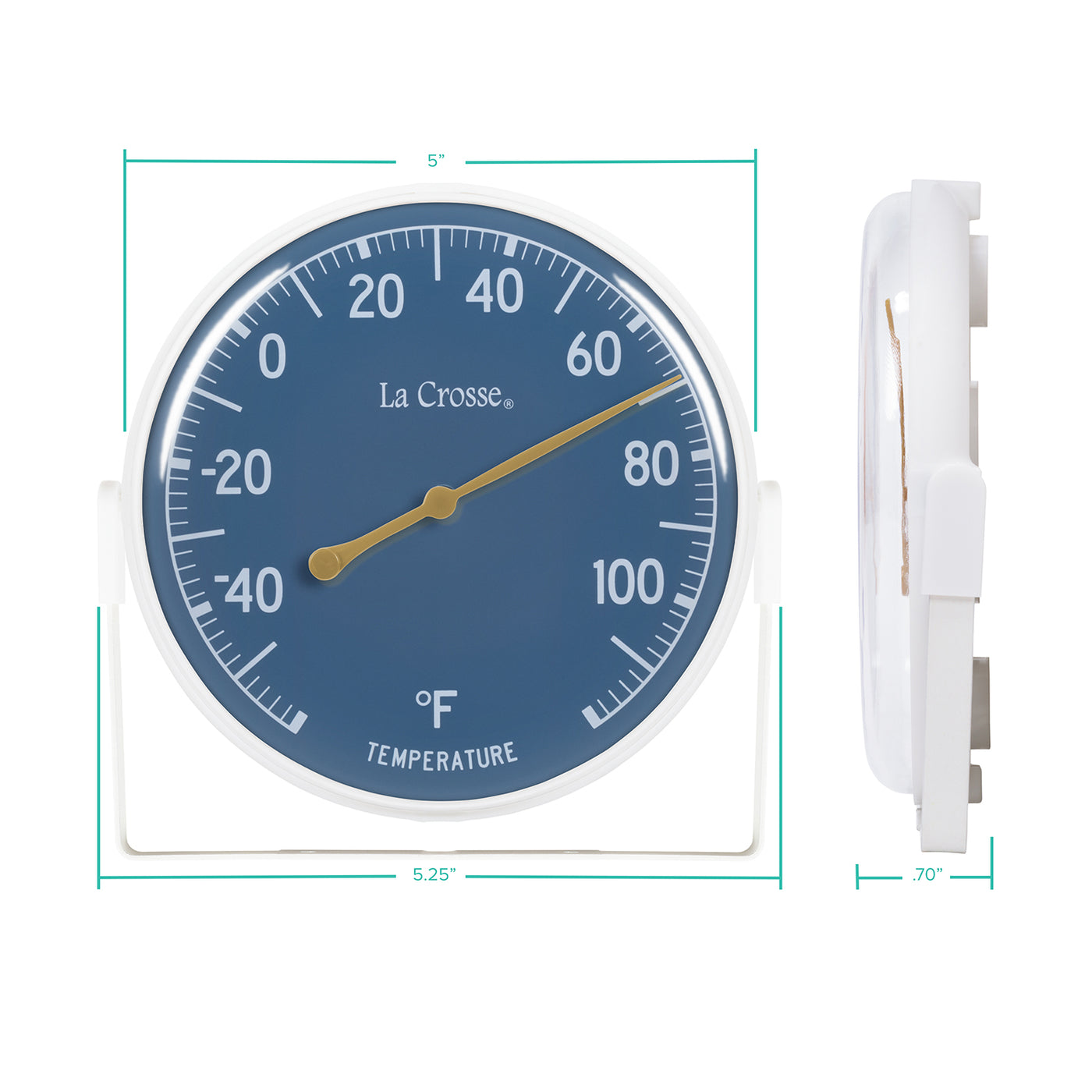 La Crosse 104-288BL-TBP Blue Analog Thermometer and Humidity Gauge