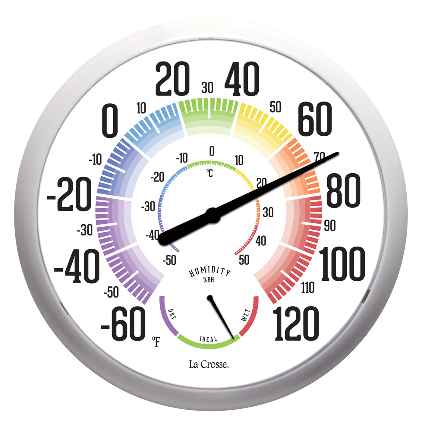 La Crosse Technology Analog Thermometer with Hygrometer Plastic White 10.13  in. - Ace Hardware