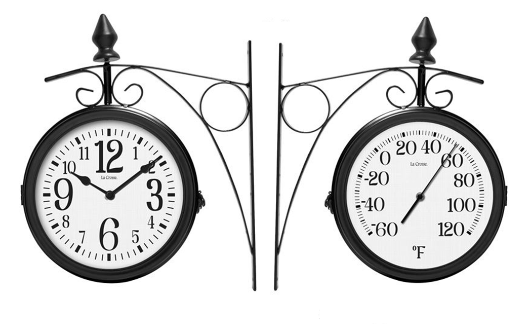 104730 8 inch Outdoor Station Clock Thermometer La Crosse Technology