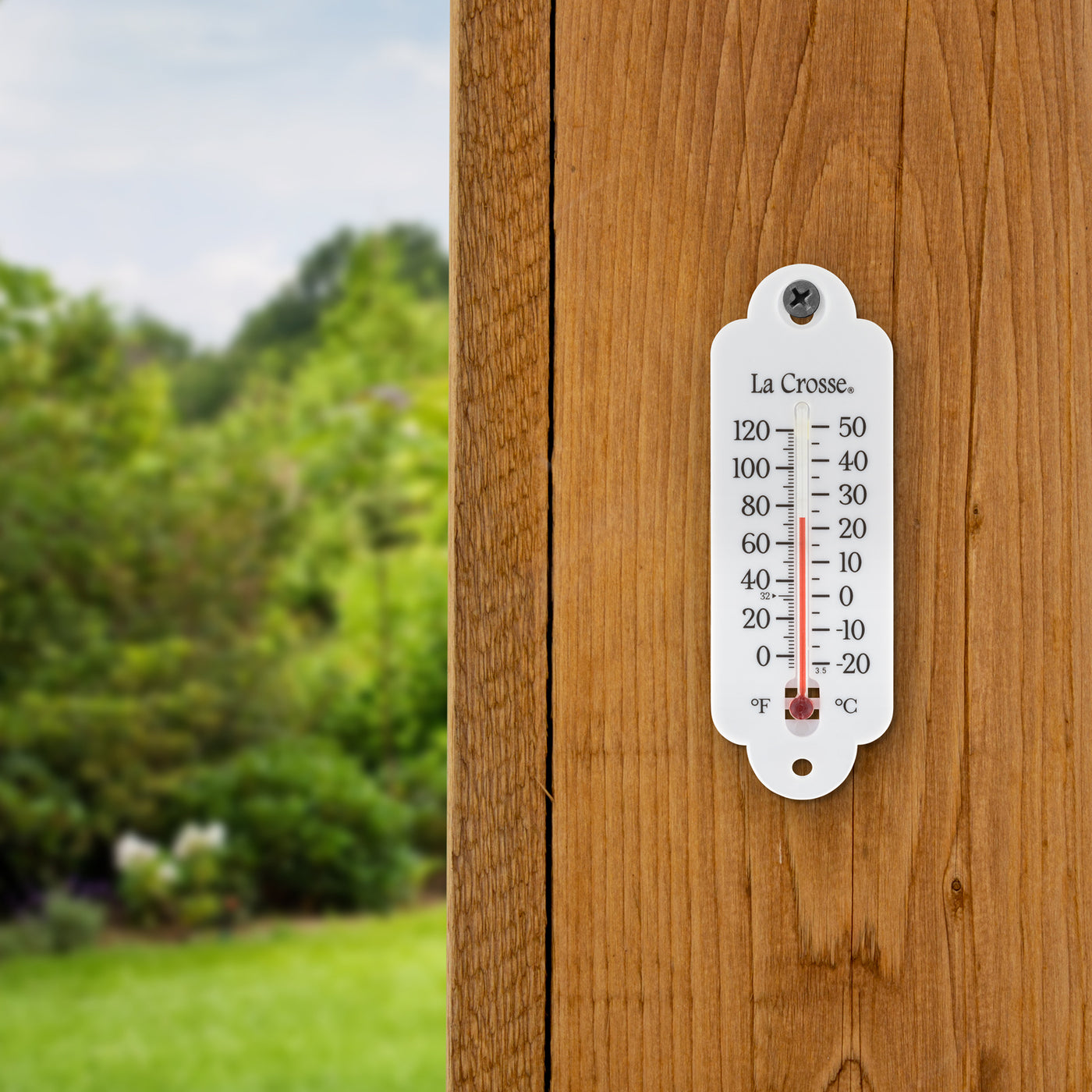 Large Wood Outdoor Thermometer 