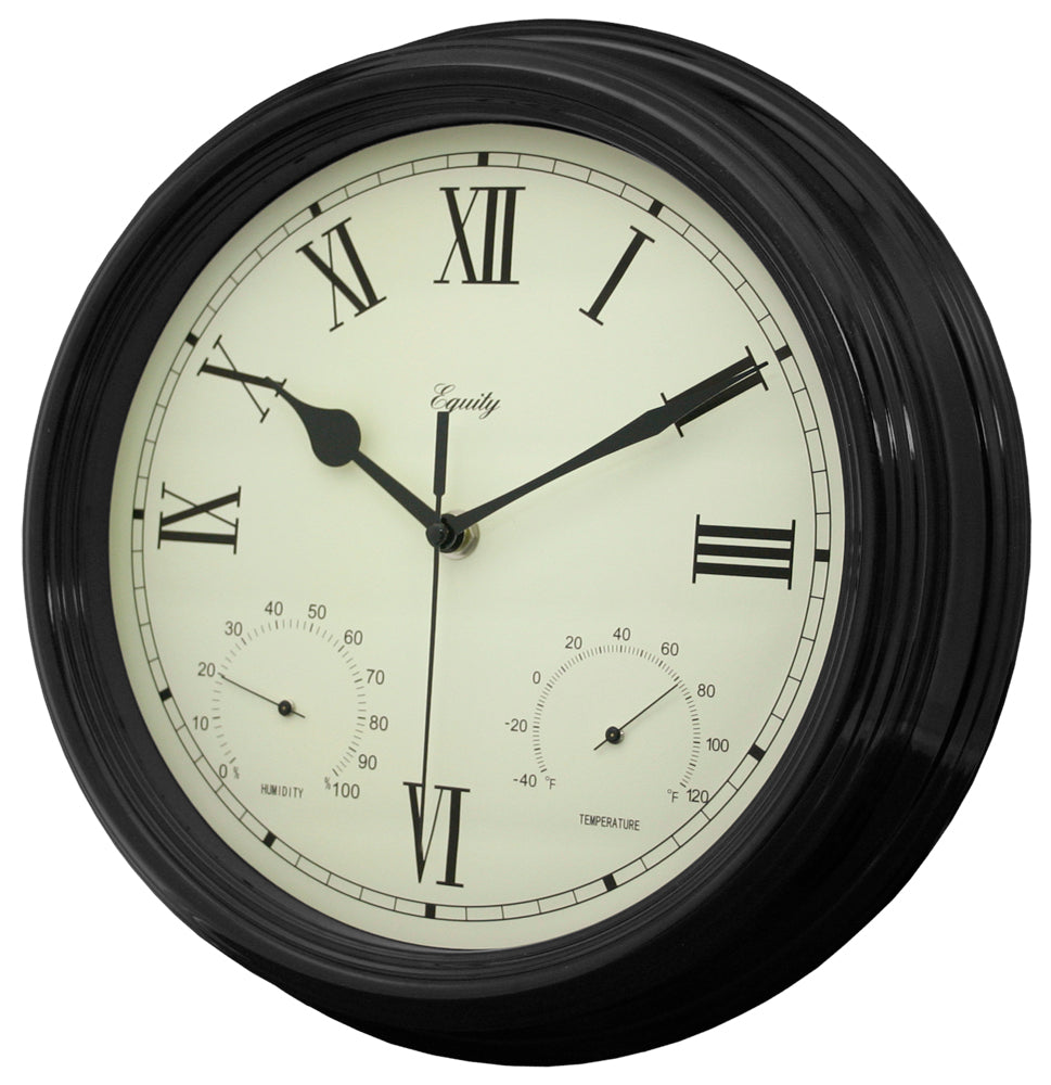 27904 12 inch Thermometer and Humidity Wall Clock – La
