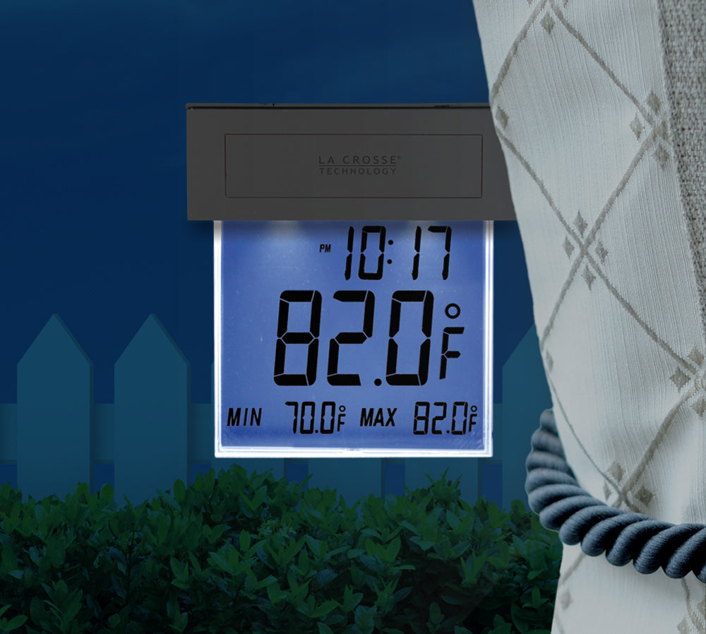 La Crosse Technology 306-318 Digital Solar Window Thermometer, One Size,  White