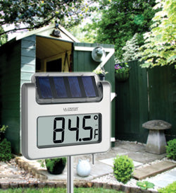 outdoor solar powered outside temperature measuring