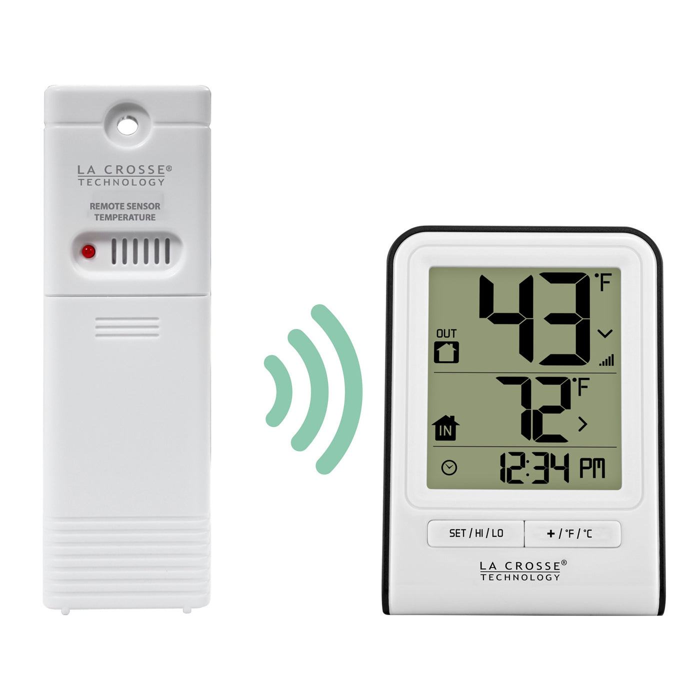 La Crosse Technology 308-1409BT-CBP Wireless Temperature & Humidity Station  with Time , Black