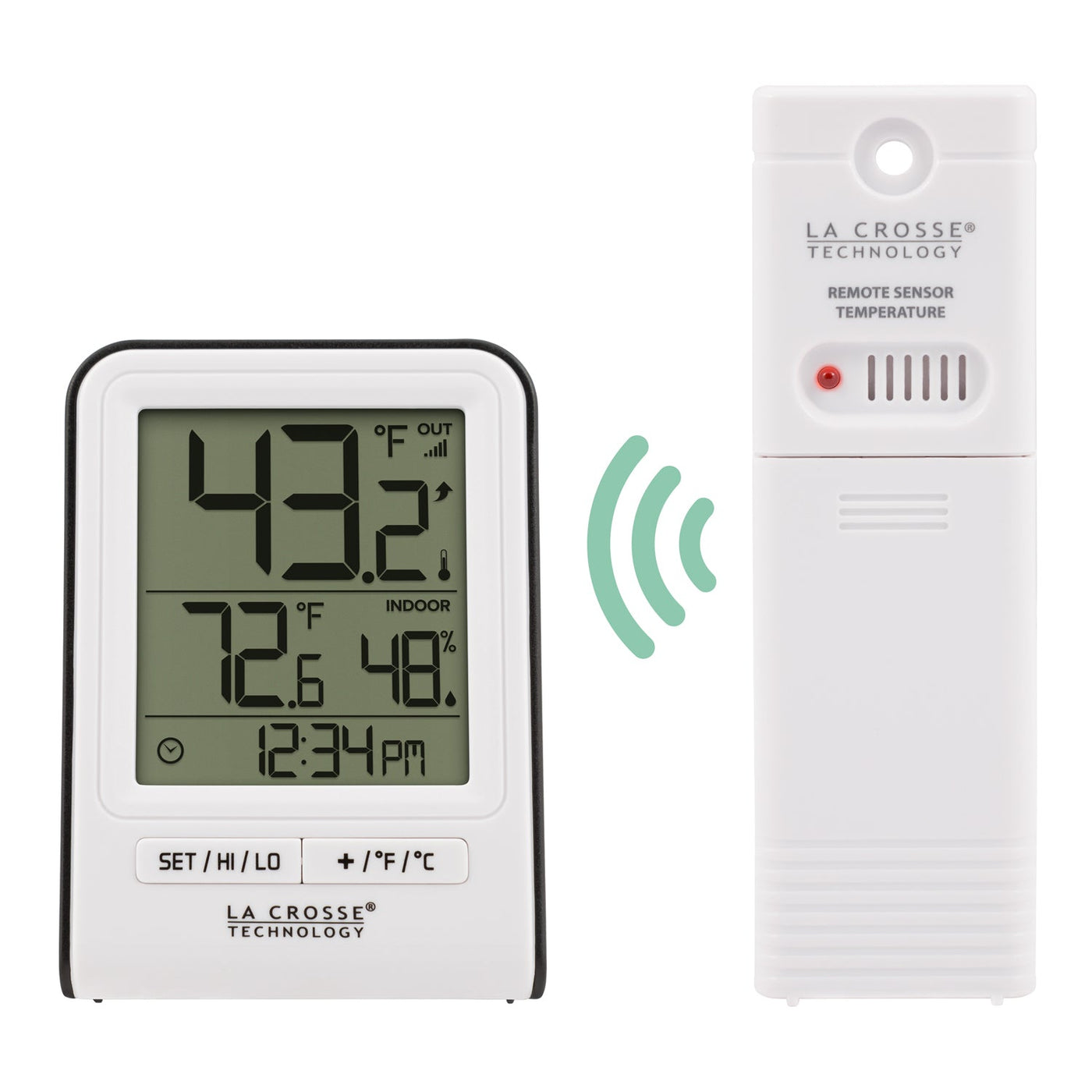 Lacrosse Technology Black Wireless Thermometer with Indoor/Outdoor  Temperature and Time 308-1409BT-CBP