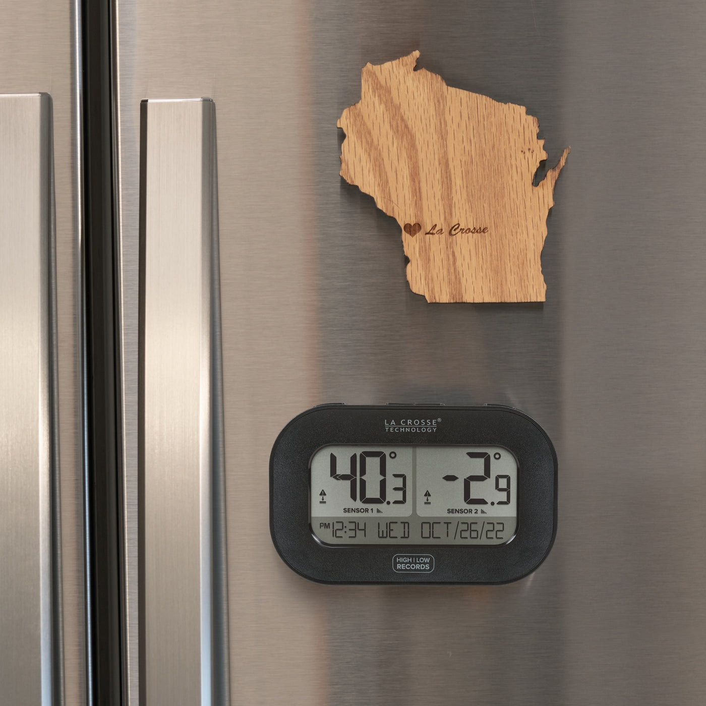 La Crosse Technology Blue Digital Refrigerator-Freezer Thermometer