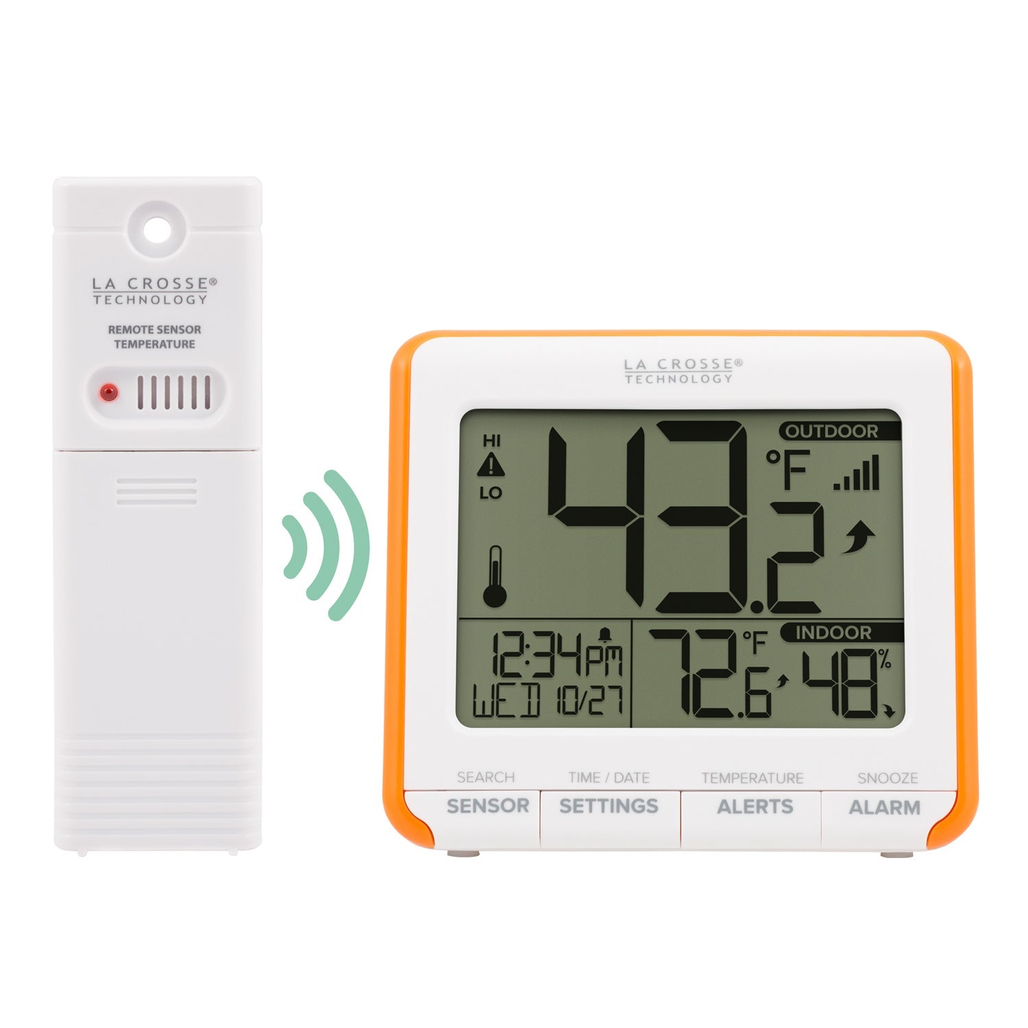 La Crosse Technology Wireless Digital Black Thermometer with Indoor Humidity