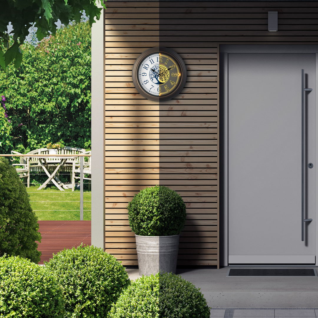 403-3246BR 18-inch Indoor/Outdoor Lighted Dial Clock