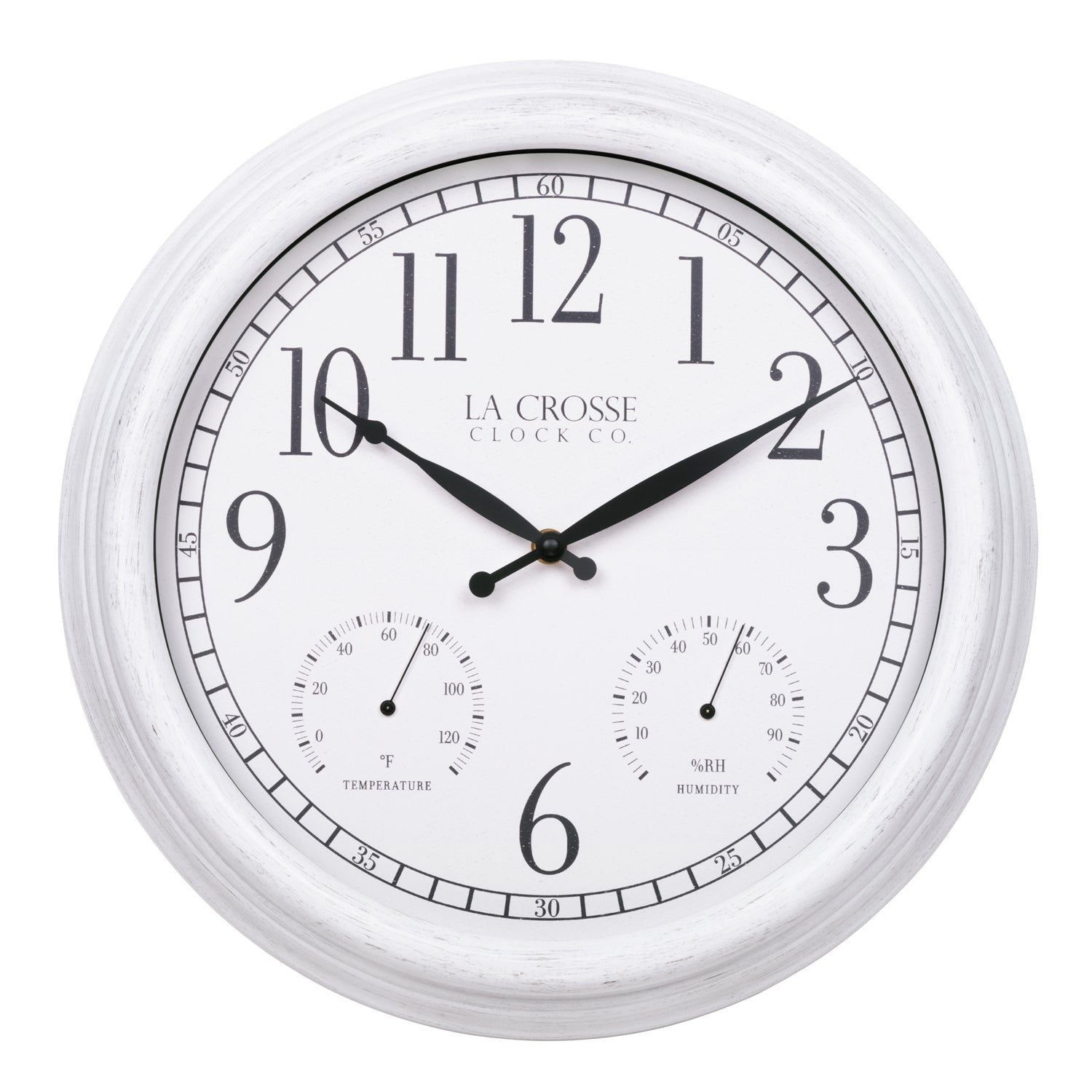 15-Inch Indoor/Outdoor Wall Clock with Temp & Humidity | La Crosse