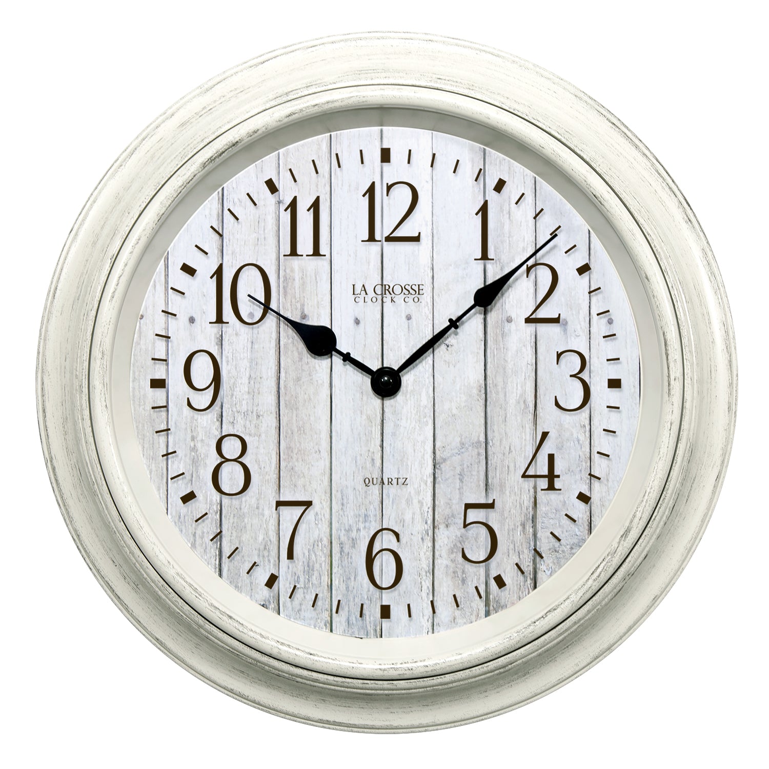 4043036BW 14inch Analog Wall Clock Barn Wood La Crosse Technology