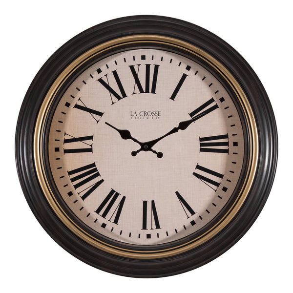 18-inch Traditions Wall Clock | Brown Plastic Analog Clock | La