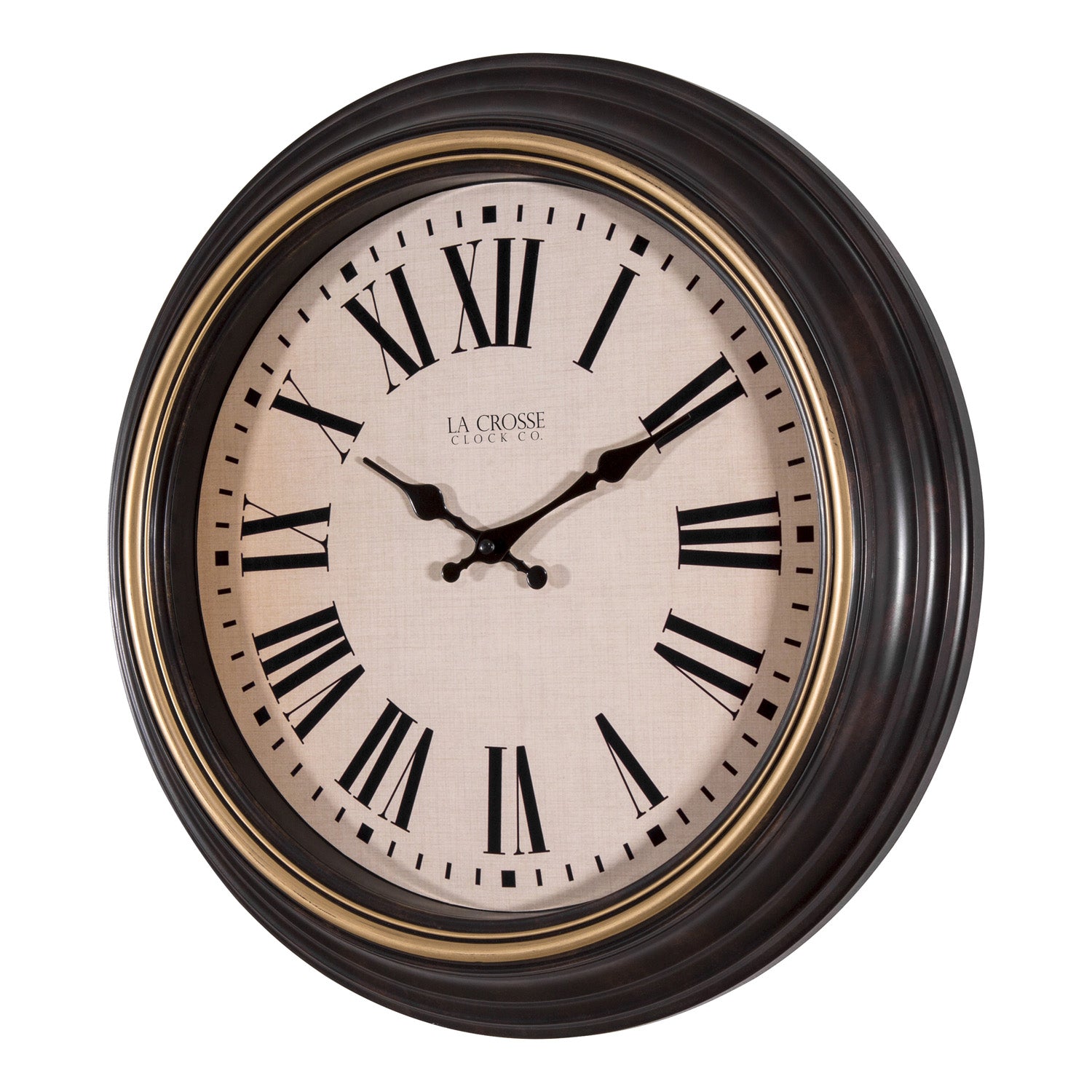 18-inch Traditions Wall Clock | Brown Plastic Analog Clock | La