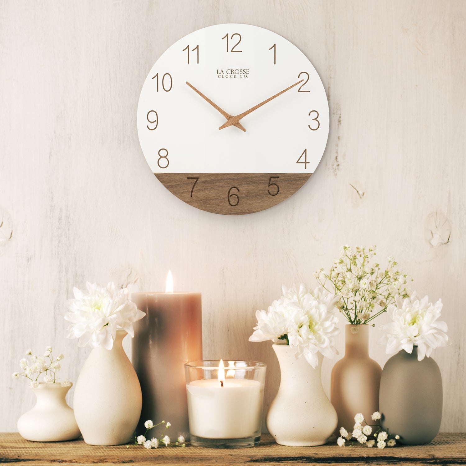 Wall Clock ø 60 cm Light Wood CABORCA 