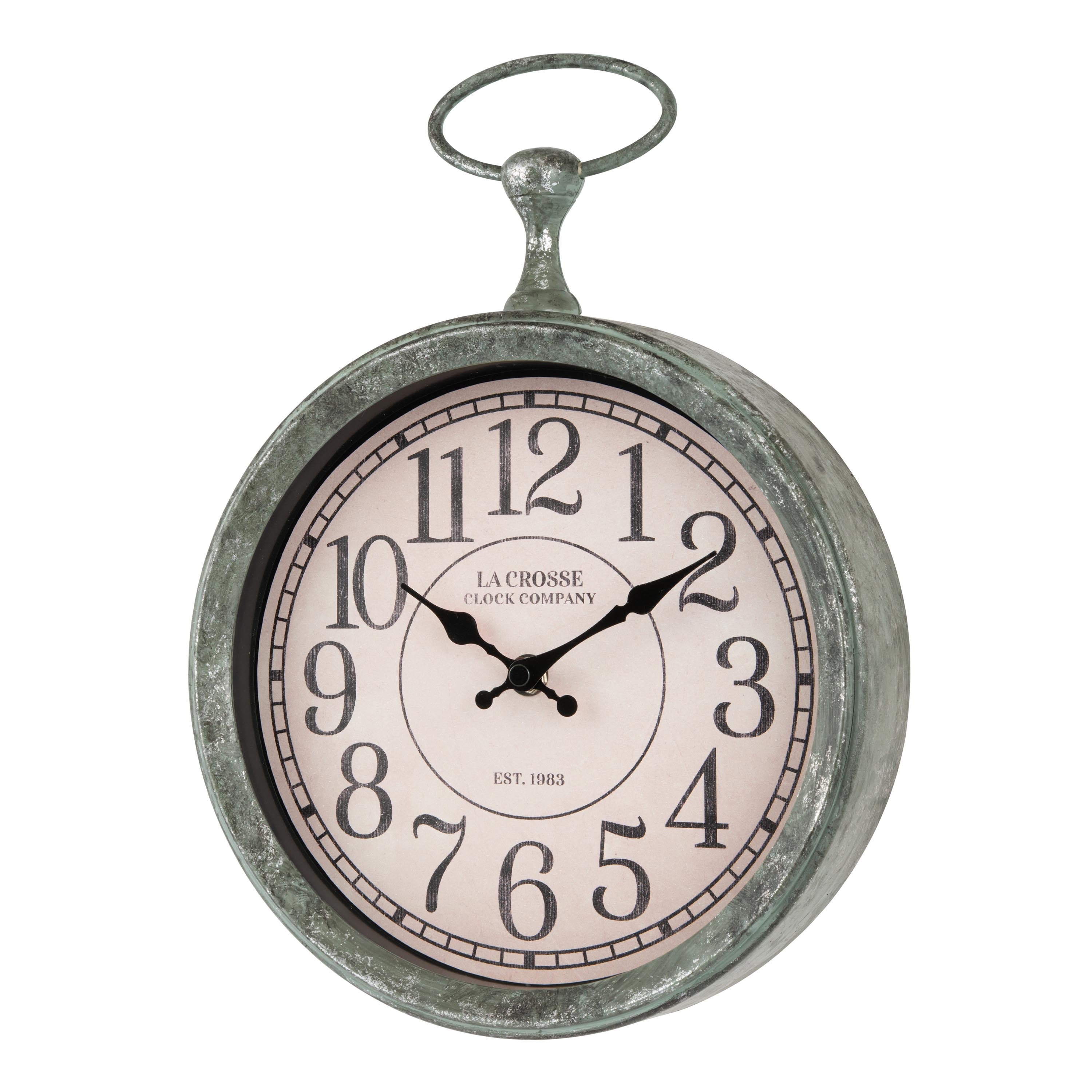 インテリア時計 Rare! VTG 1940s Hanes sign Wall Clock Pocket Watch Wall Clock | Green Antique Clock | La Crosse Technology