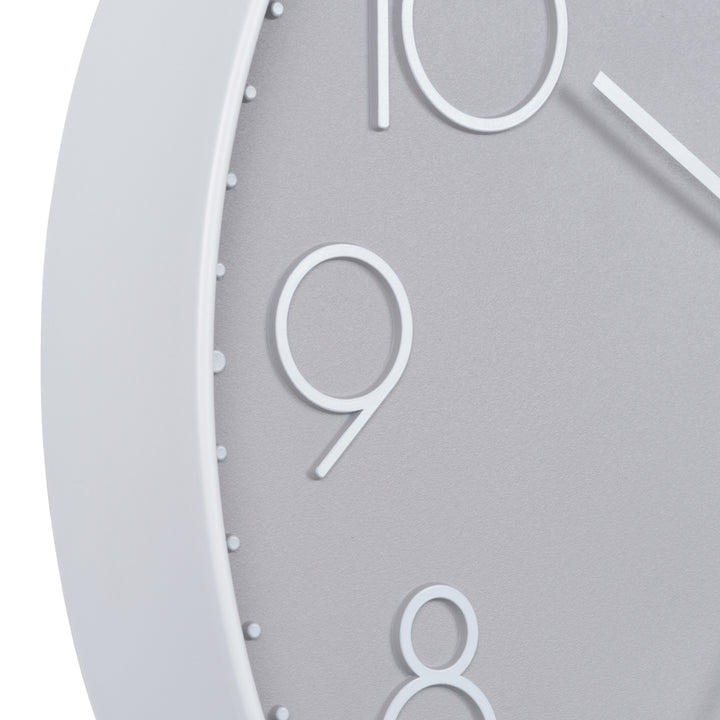 404-3831 12-inch Paxton Wall Clock - Gray, with Silent Sweep