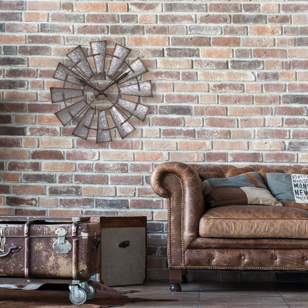 404-3956 22-inch Decorative Analog Windmill Wall Clock