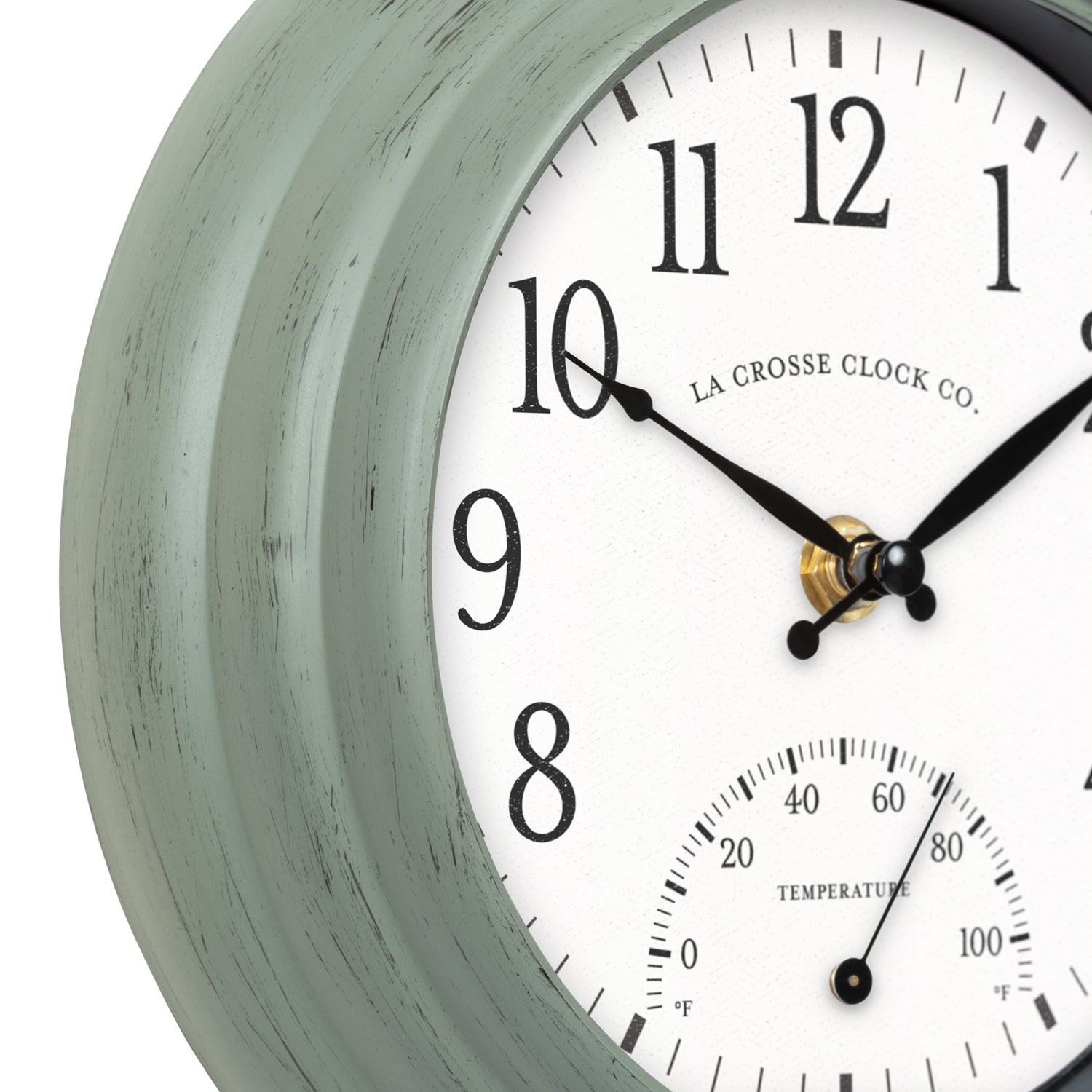 433-3020 8-inch Outdoor Wall Clock with Thermometer
