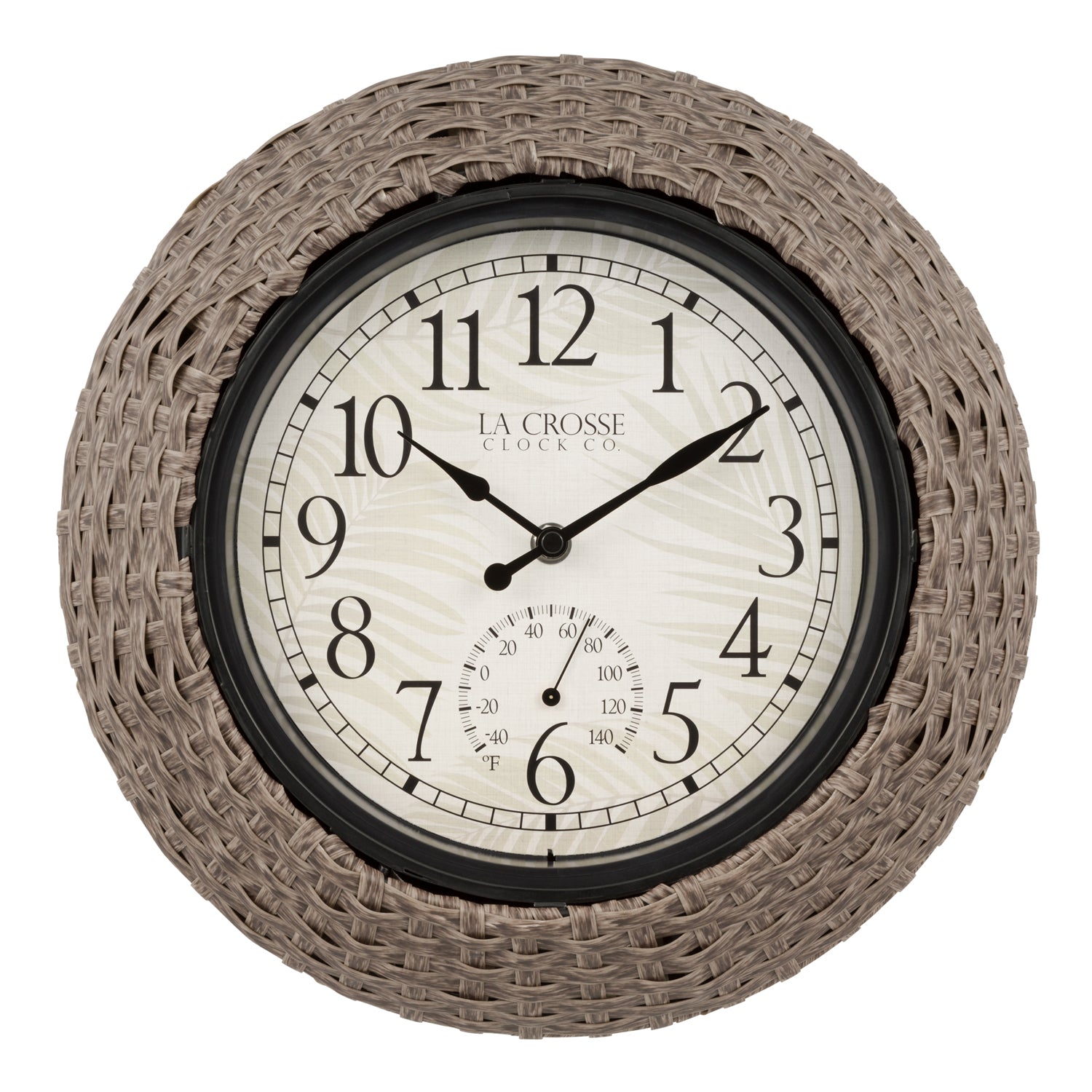 433-3833 14-inch Weaver In/Outdoor Wall Clock w/ Temperature