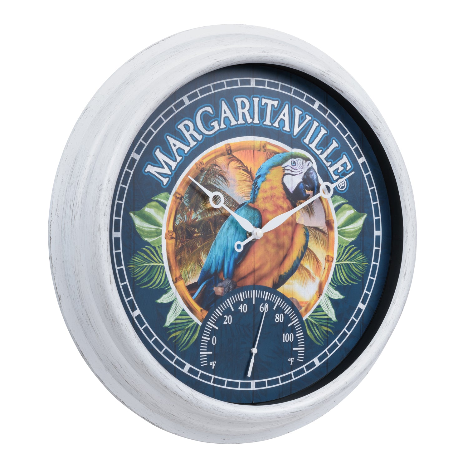 Margaritaville Wall Clock | Outdoor Clock with Temp | La Crosse