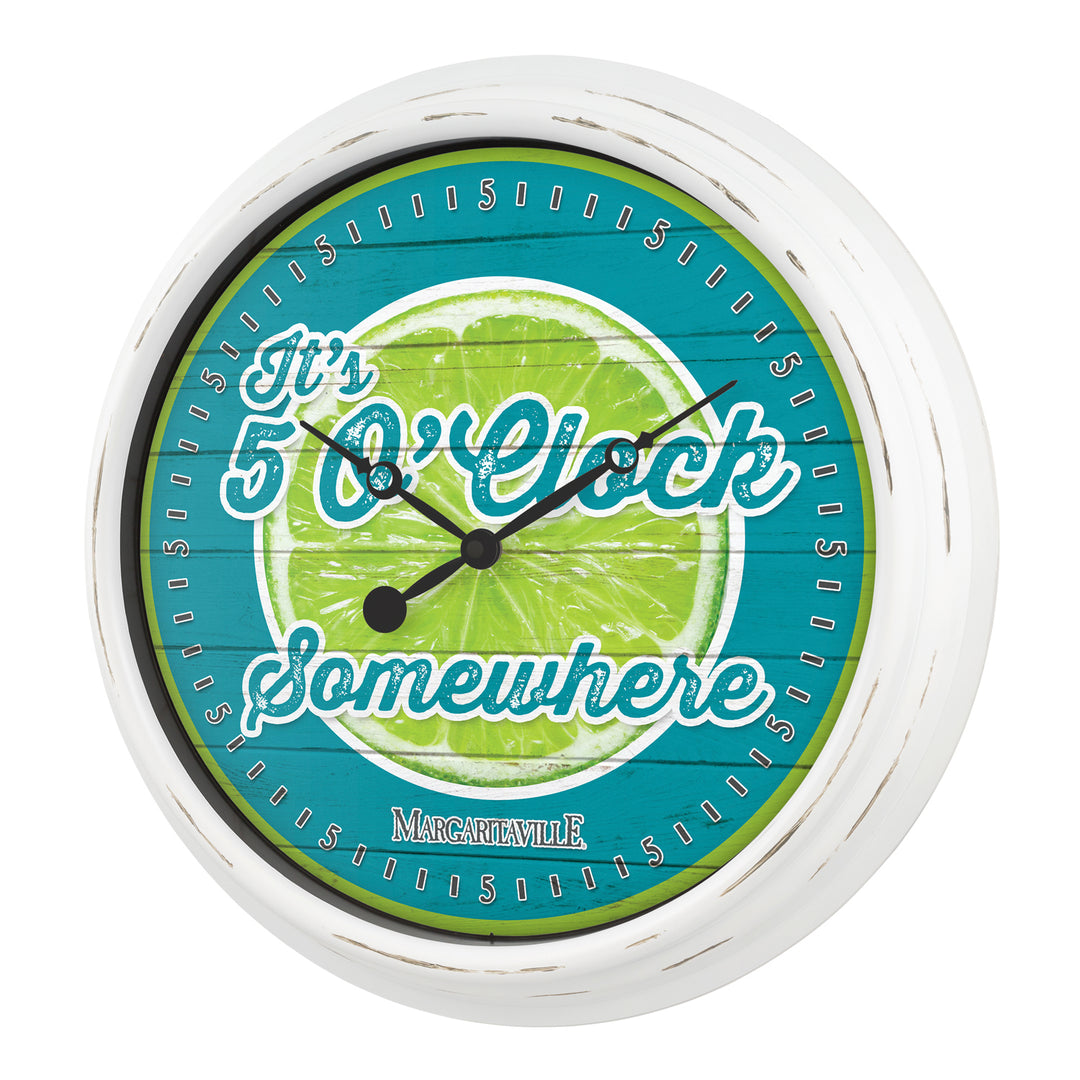 433-3841MV2 15.75-inch Margaritaville Indoor/Outdoor Wall Clock