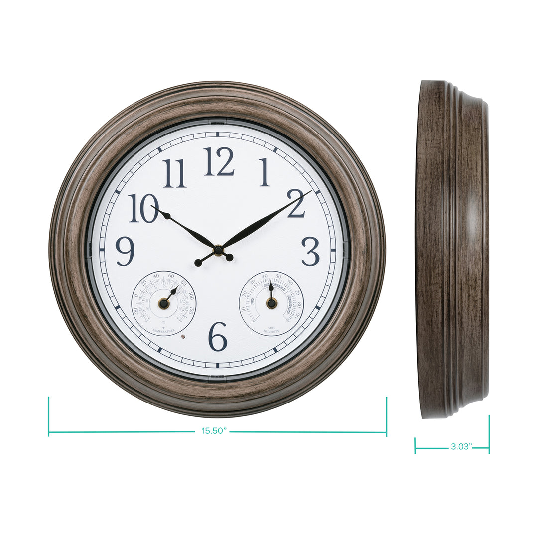 435-3239 15.5-inch Lighted Dial Clock with Temp and Humidity