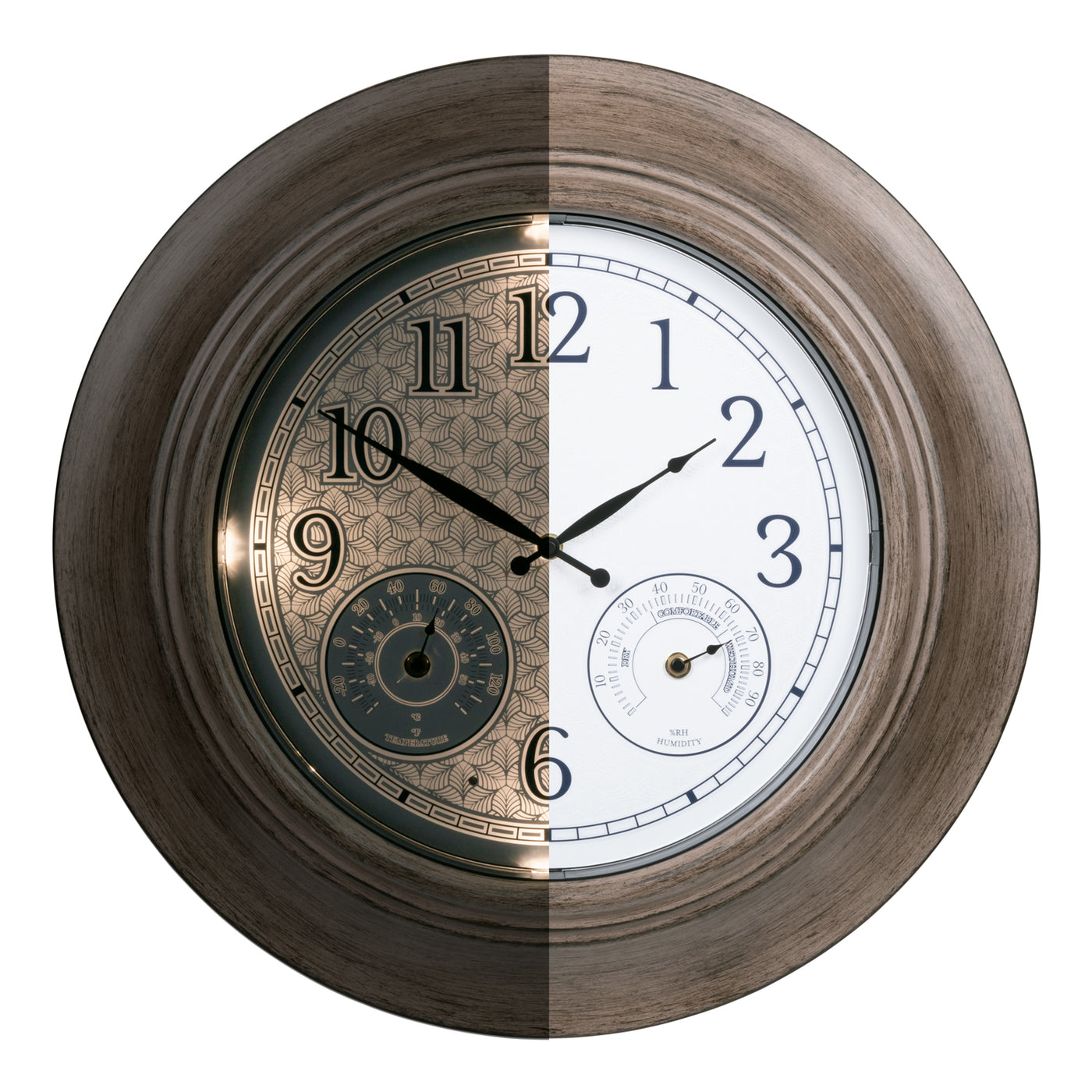 435-3239 15.5-inch Lighted Dial Clock with Temp and Humidity