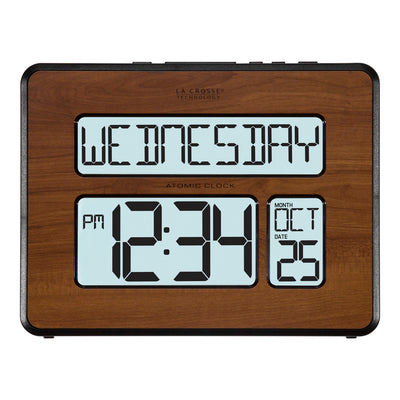 513-1419BLV4 Atomic Digital Wall Clock with Backlight
