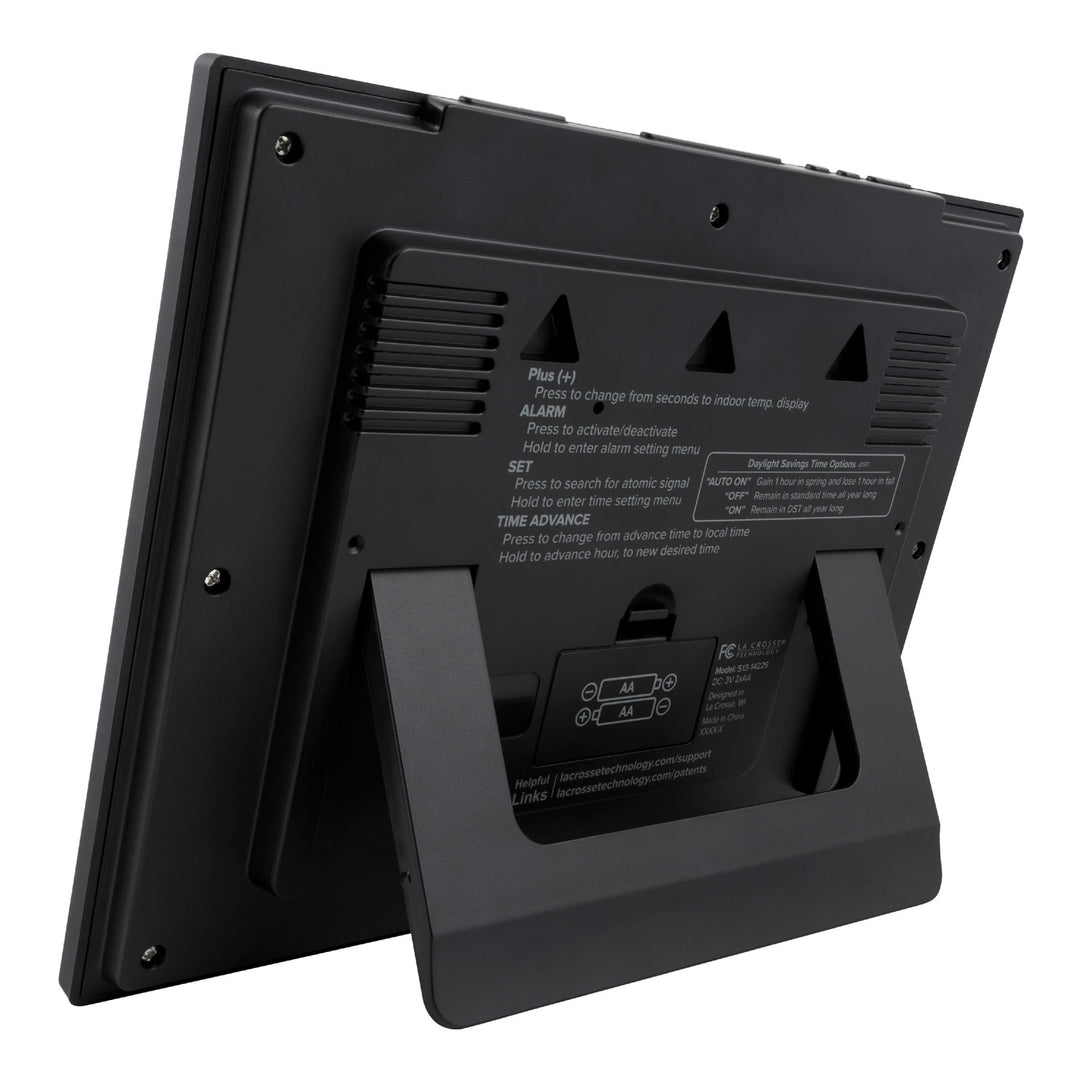 513-1422S Atomic Digital Wall Clock with Indoor Temp