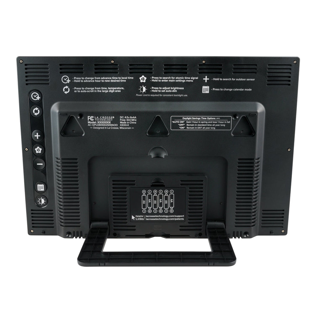 513-63867V2 Jumbo Atomic Wall Clock with Outdoor Temp and Humidity