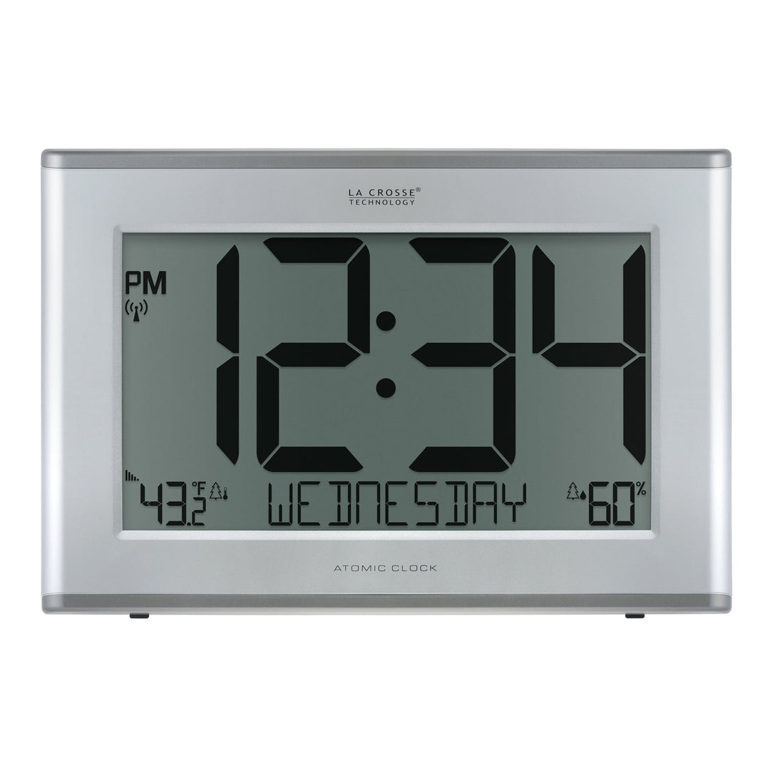 513-63867V2 Jumbo Atomic Wall Clock with Outdoor Temp and Humidity