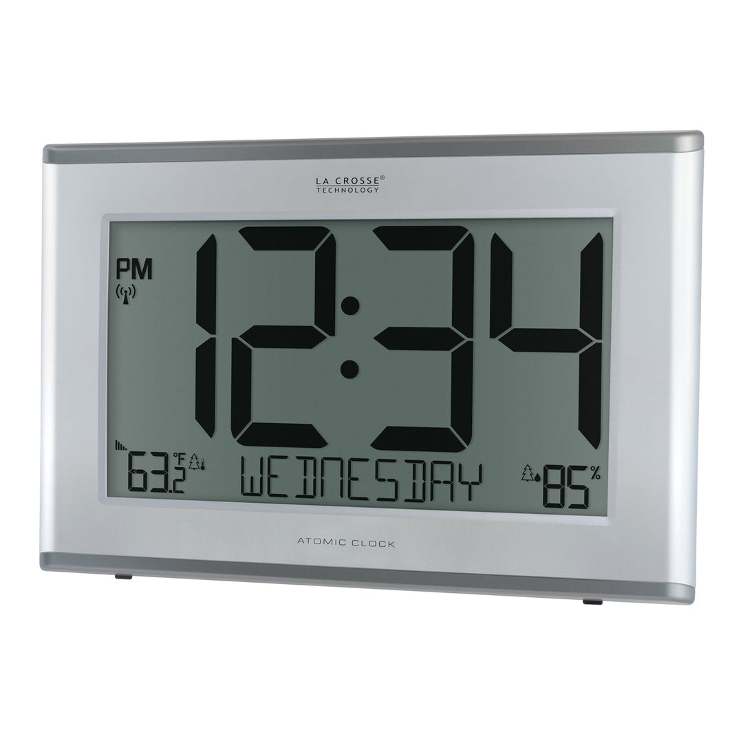 513-63867V2 Jumbo Atomic Wall Clock with Outdoor Temp and Humidity