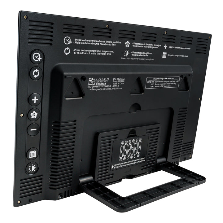 513-1429 Jumbo Atomic Wall Clock with Indoor Temp and Humidity