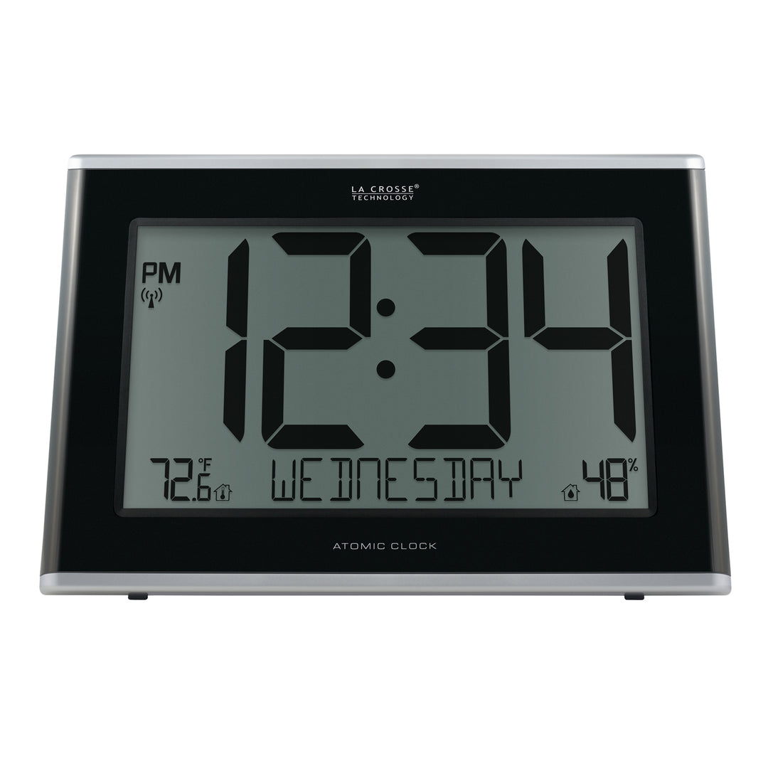 513-05867 Jumbo Atomic Wall Clock with Indoor Temp and Humidity