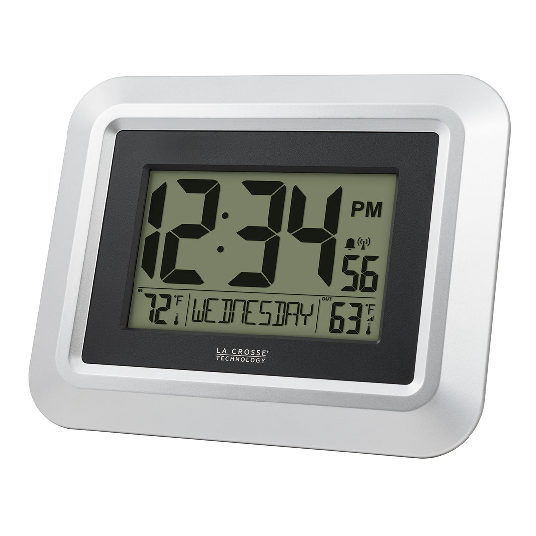 Digital Wall Clock with Indoor & Outdoor Temp & Calendar | La