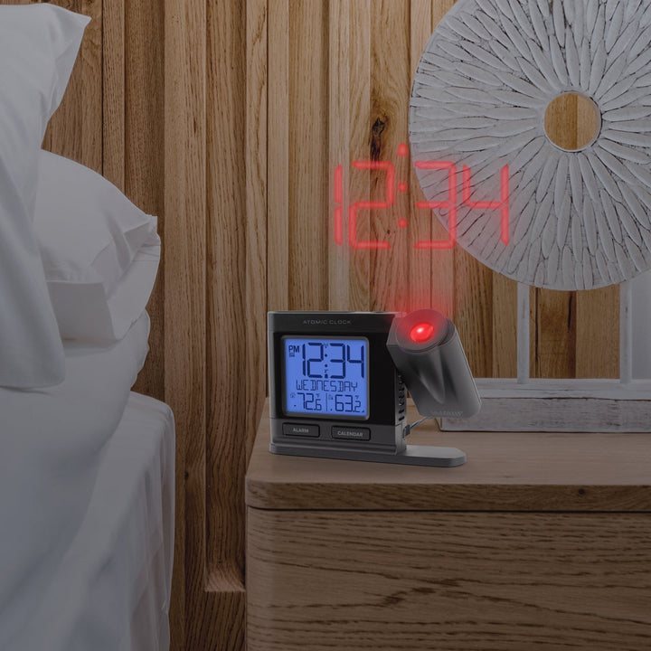 Clock Wall Digital Atomic ストーン 9900 クォーツ モザイクオパール 【電池交換済】AROMA with Crosse La | Temperature Indoor 腕時計