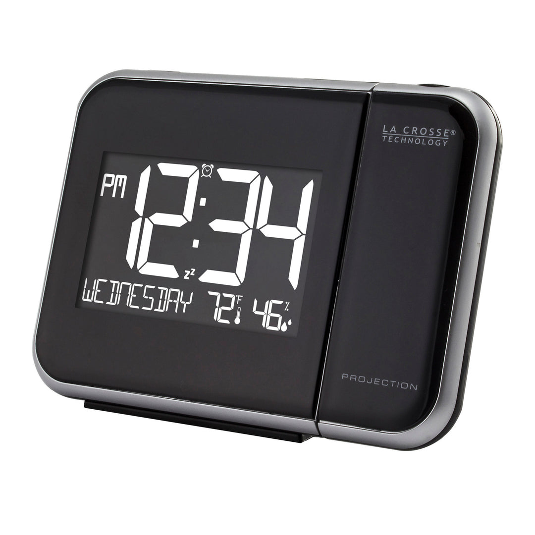 616-1412V4 Projection Alarm Clock with Indoor Temp/Humidity and Backli