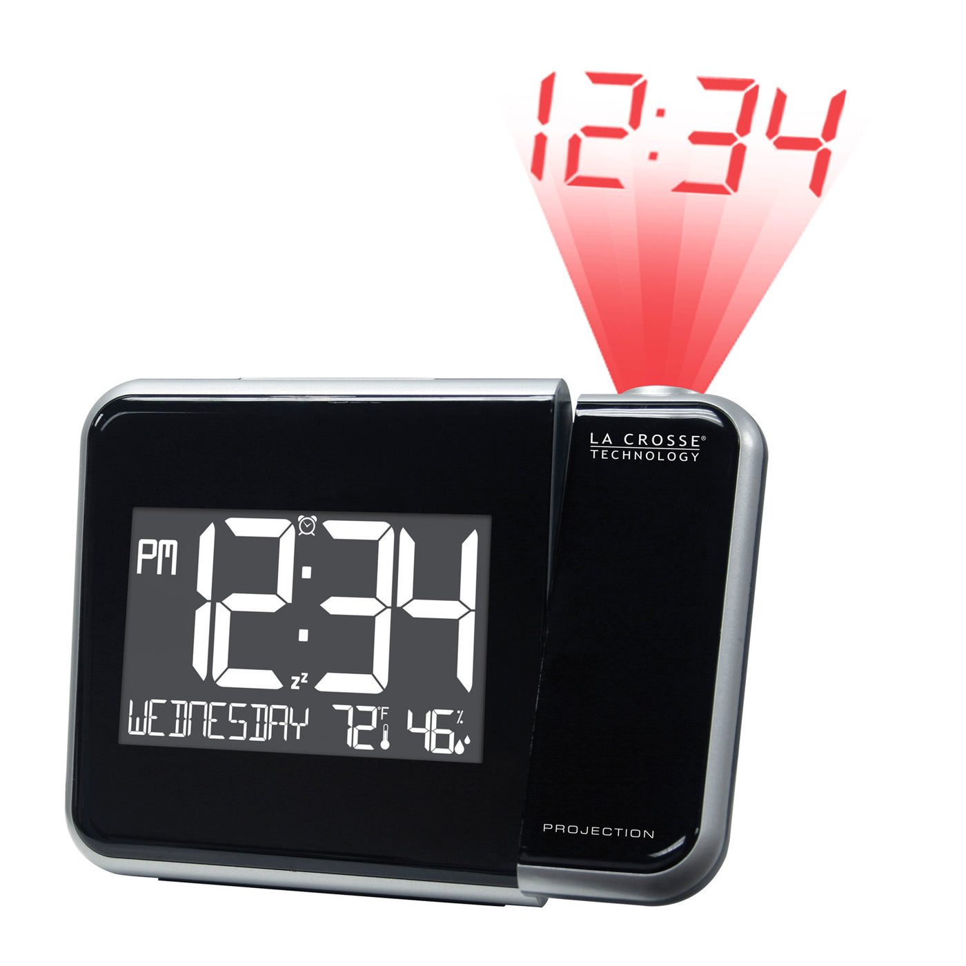 La Crosse Technology Projection Alarm Clock With Temperature & Humidity Display