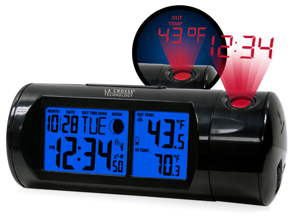 616-143V2 Projection Alarm Clock with Indoor/Outdoor Temperature