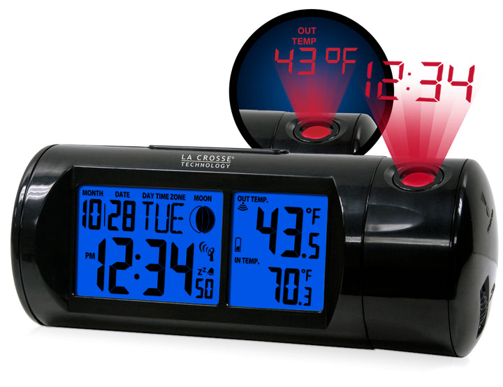 Projection Alarm Clock with Indoor/Outdoor Temperature