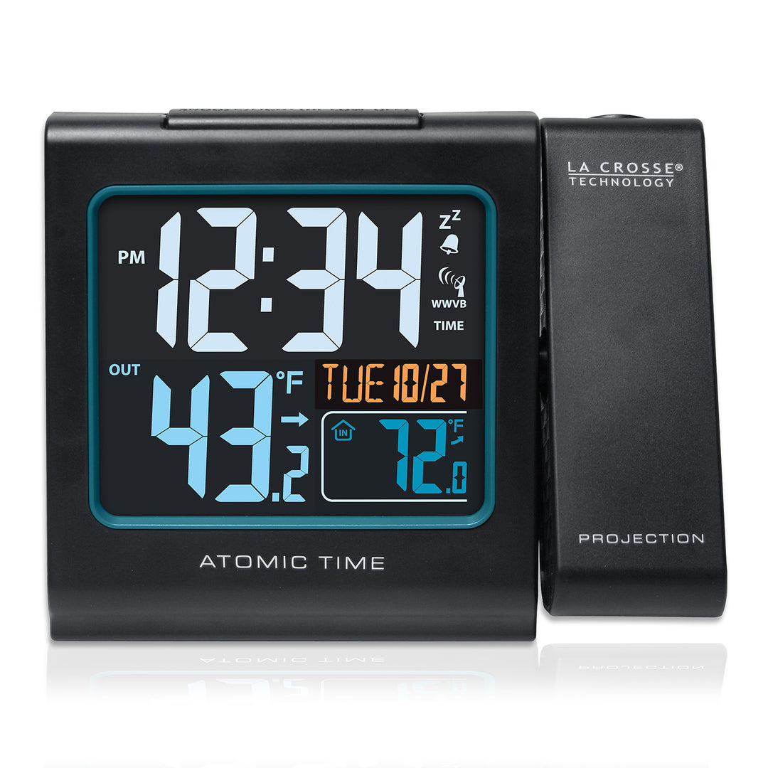 616-146V2 Atomic Projection Alarm Clock with Indoor/Outdoor Temperatur