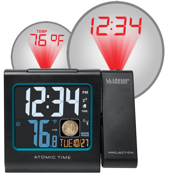 PENDULUX AVALON ALARM置時計 616-146AV2 Atomic Projection Alarm Clock with Indoor Temp and Moon Pha