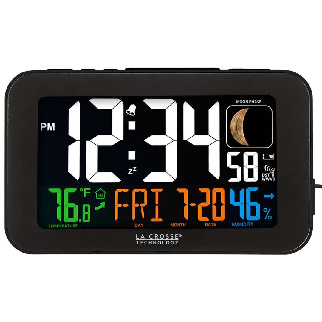 Atomic Color Alarm Clock | Bedside Clock with Temp Display | La