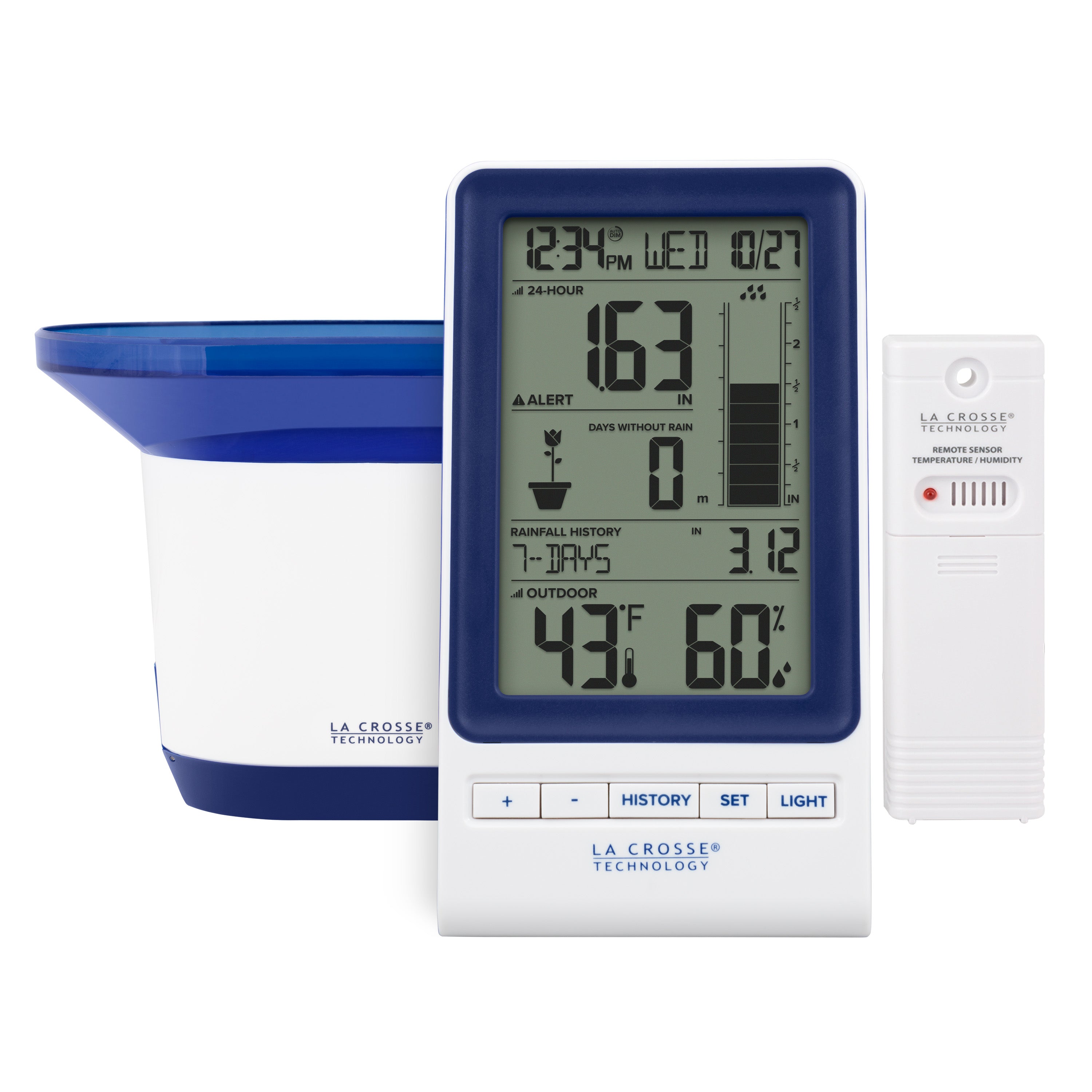 La Crosse 724-1409 Digital Rain Gauge with Indoor Temperature