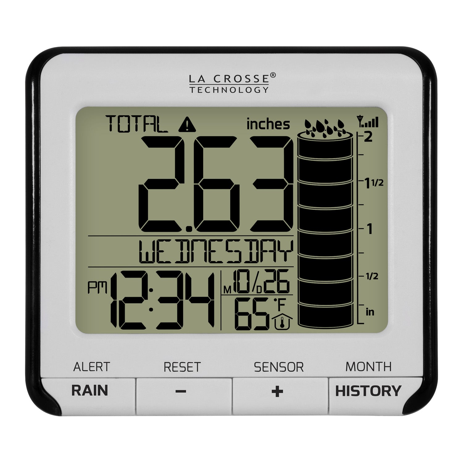 7242310 Digital Rain Gauge with Indoor Temperature La Crosse Technology