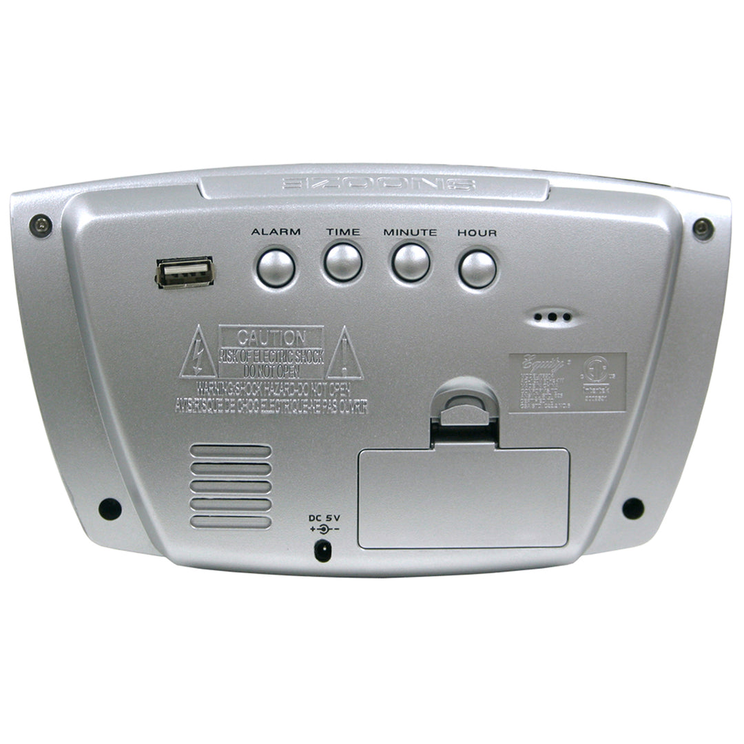 75904 Jumbo Blue LED Alarm Clock with USB Charging