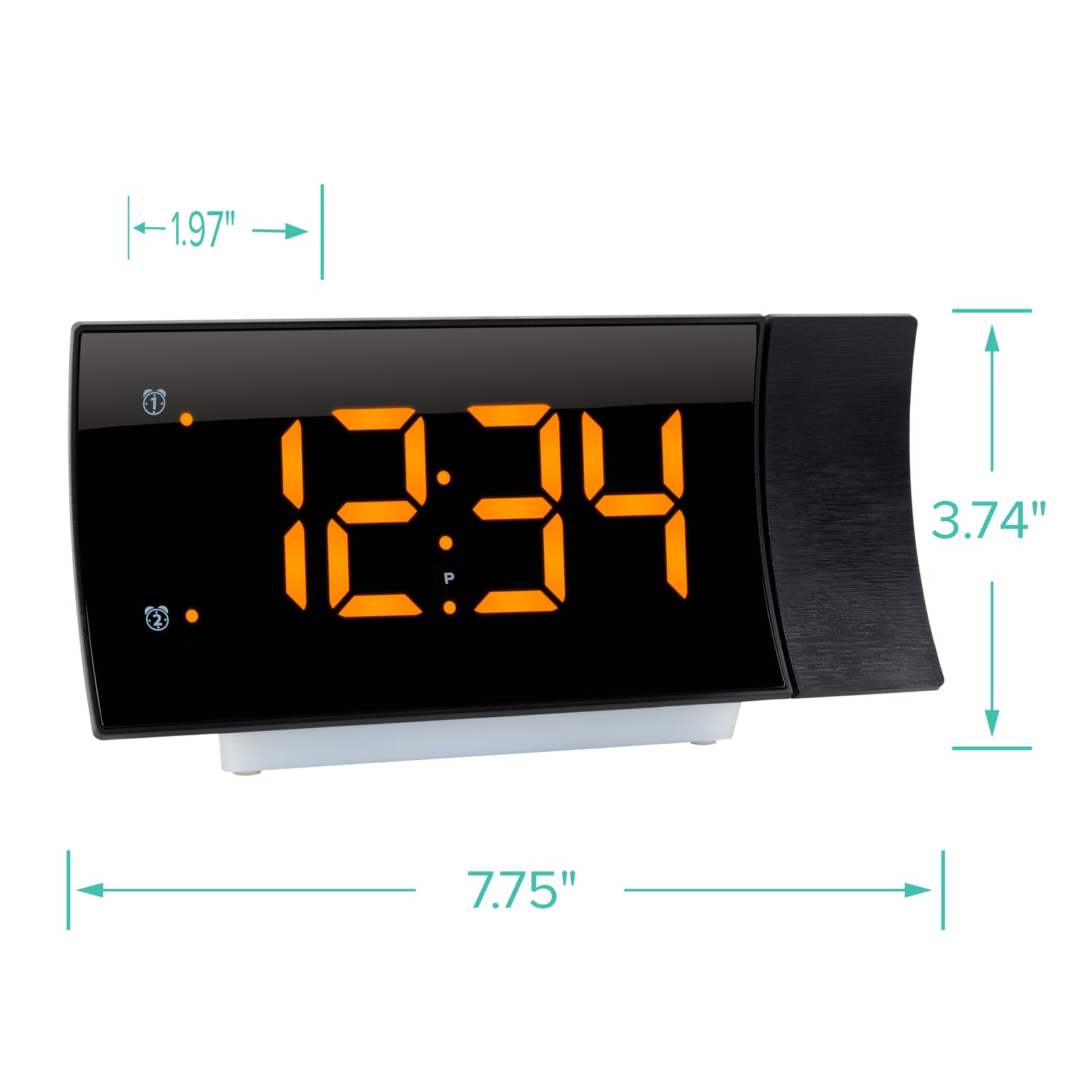 817-83957 Curved LED Projection Alarm Clock with Radio
