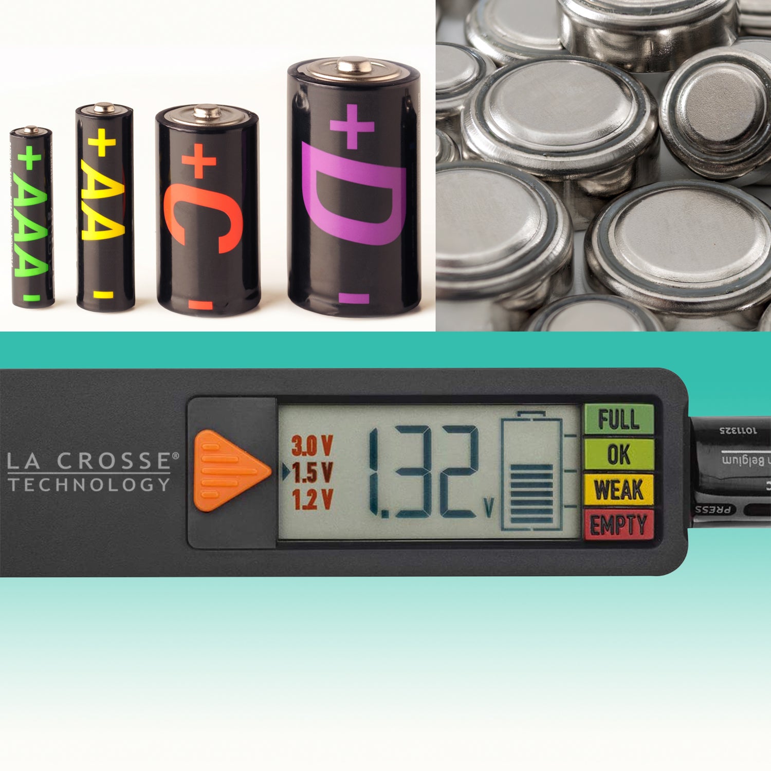 Digital Battery Tester | Voltage Check for Common Batteries | La
