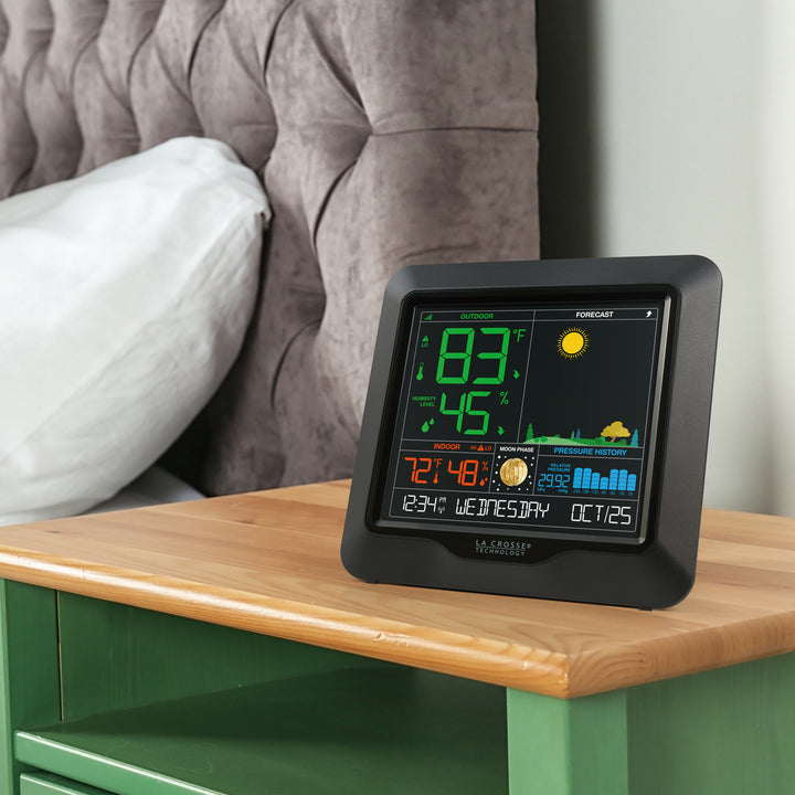 La Crosse Technology S84107-INT Color Forecast Weather Station Black La Crosse Technology S84107-INT Color Forecast Weather Station Black