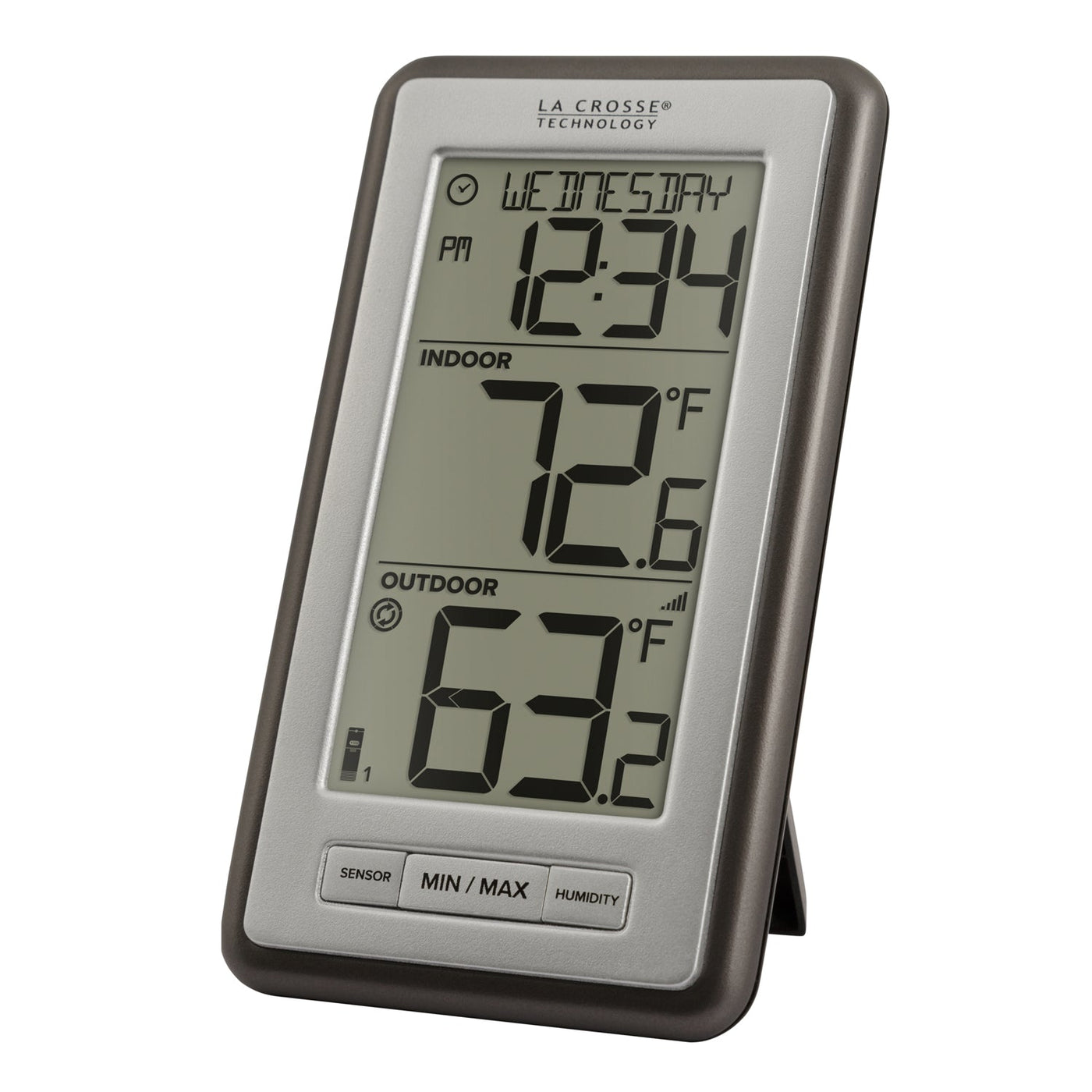 La Crosse Technology 308-147 Wireless Compact Digital Thermometer with Humidity, Black