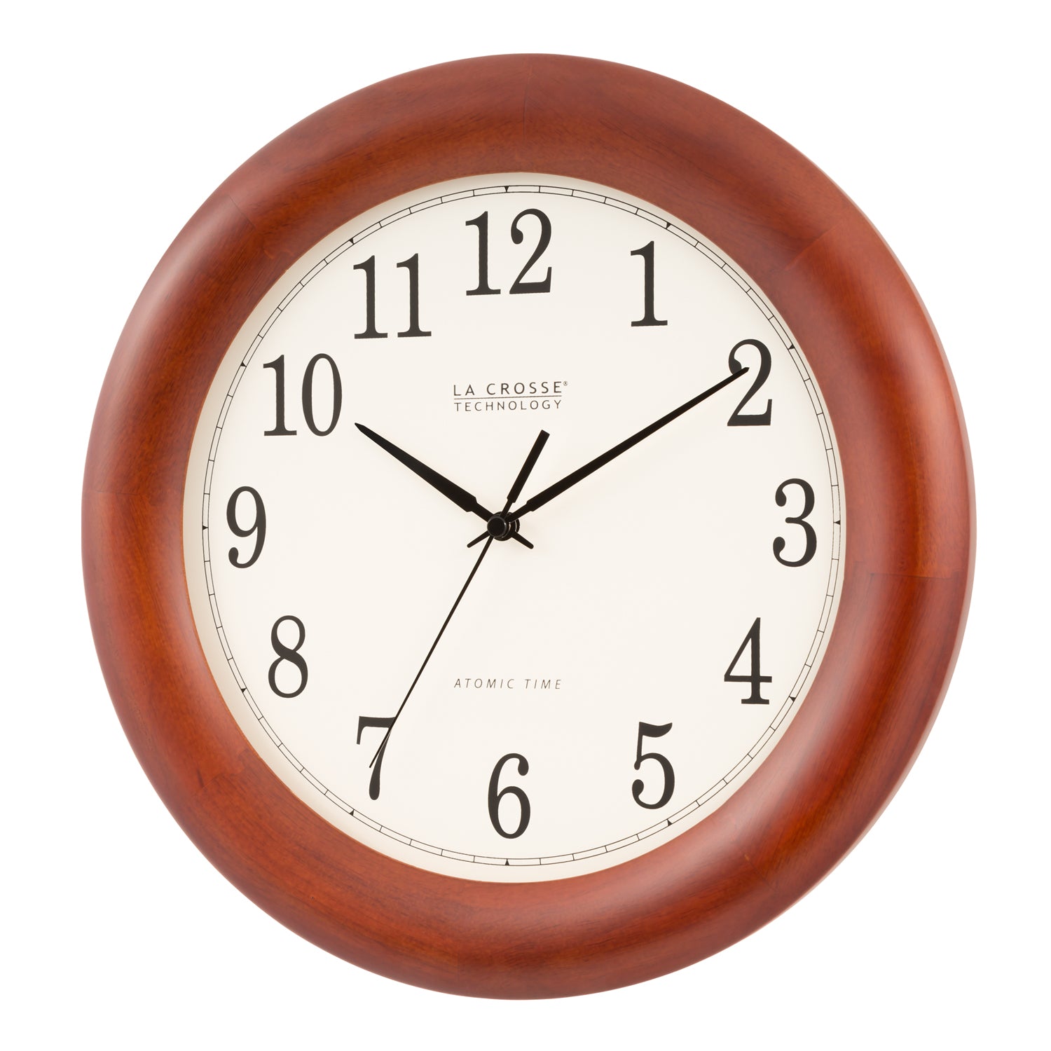 Hard Wood Atomic Wall Clock | Clock w/ Auto Time Updates | La